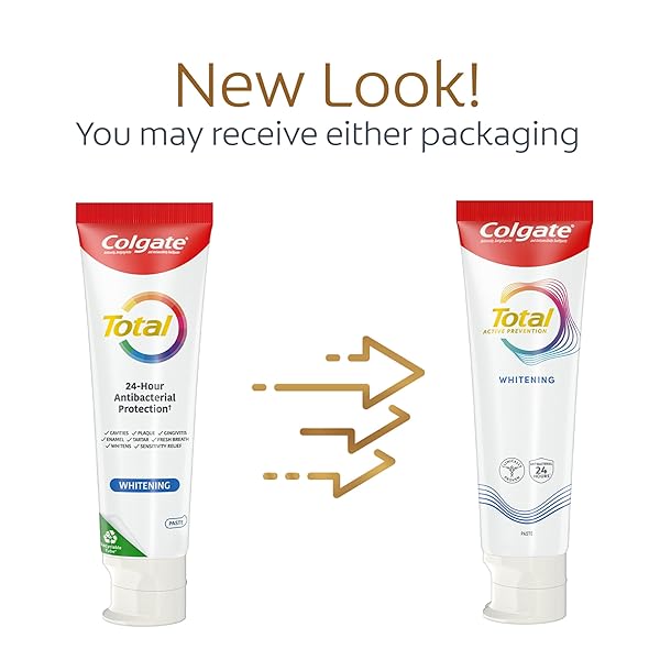 COLGATE TOTAL WHITENING TOOTHPASTE, MINT TOOTHPASTE, 5.1 OZ TUBE, 2 PACK
