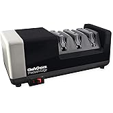 Chef'sChoice Precision Edge Trizor Electric Knife Sharpener for Straight and Serrated Knives, 3 Stage, Silver and Black