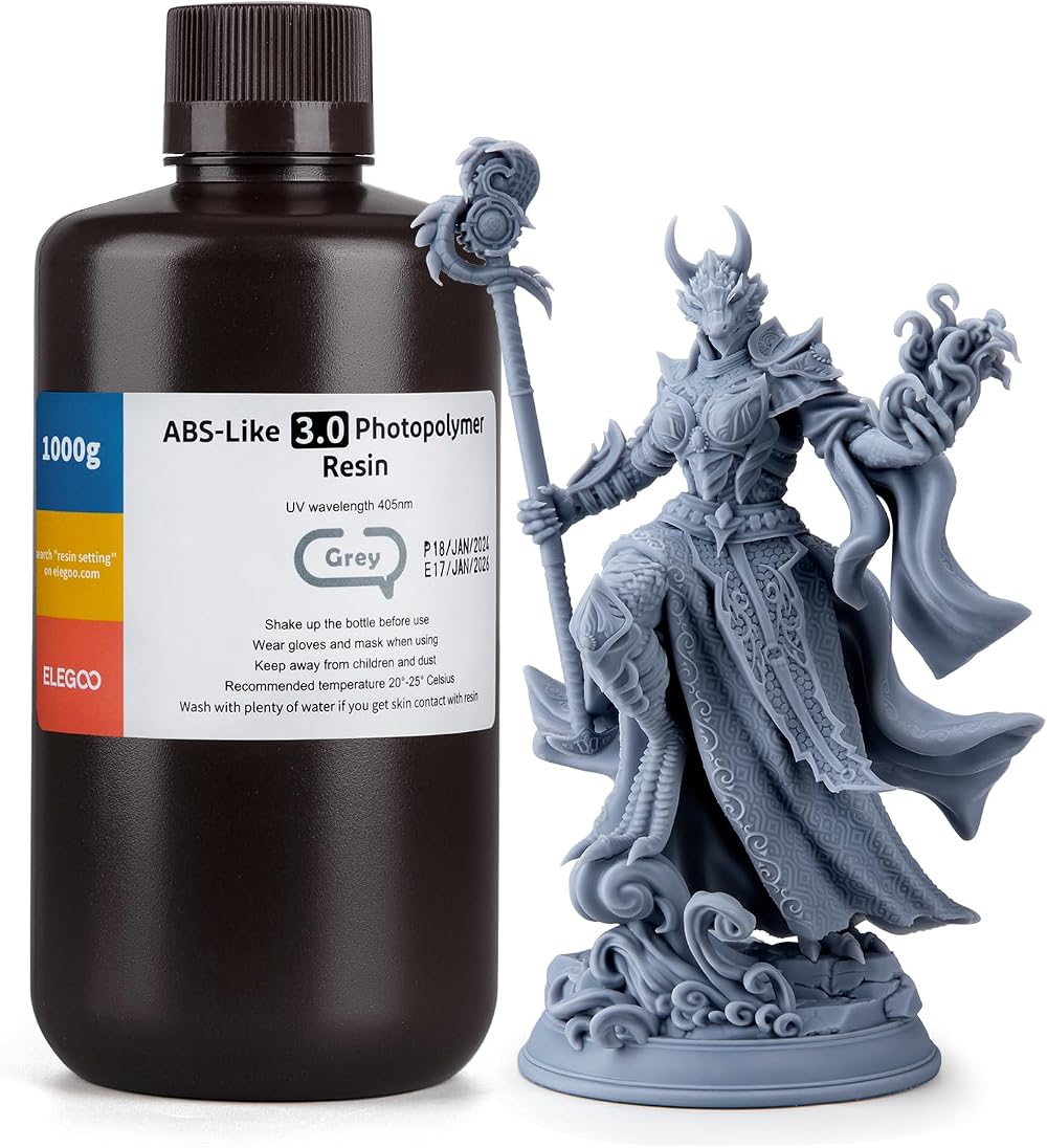 ELEGOO ABS-Like 3.0 Resin 405nm Grey 1000g High Strength Low Viscosity