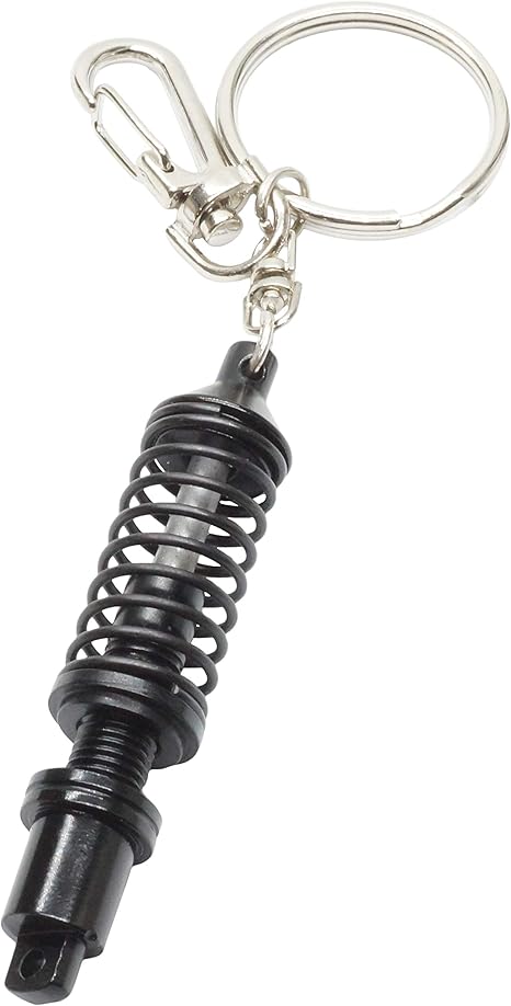Amazon Co Jp サスペンション キーホルダー キーリング ショックアブソーバー ナスカン 車 パーツ ミニチュア 鍵 カギ ブラック Pr Suskeyring Bk ホーム キッチン