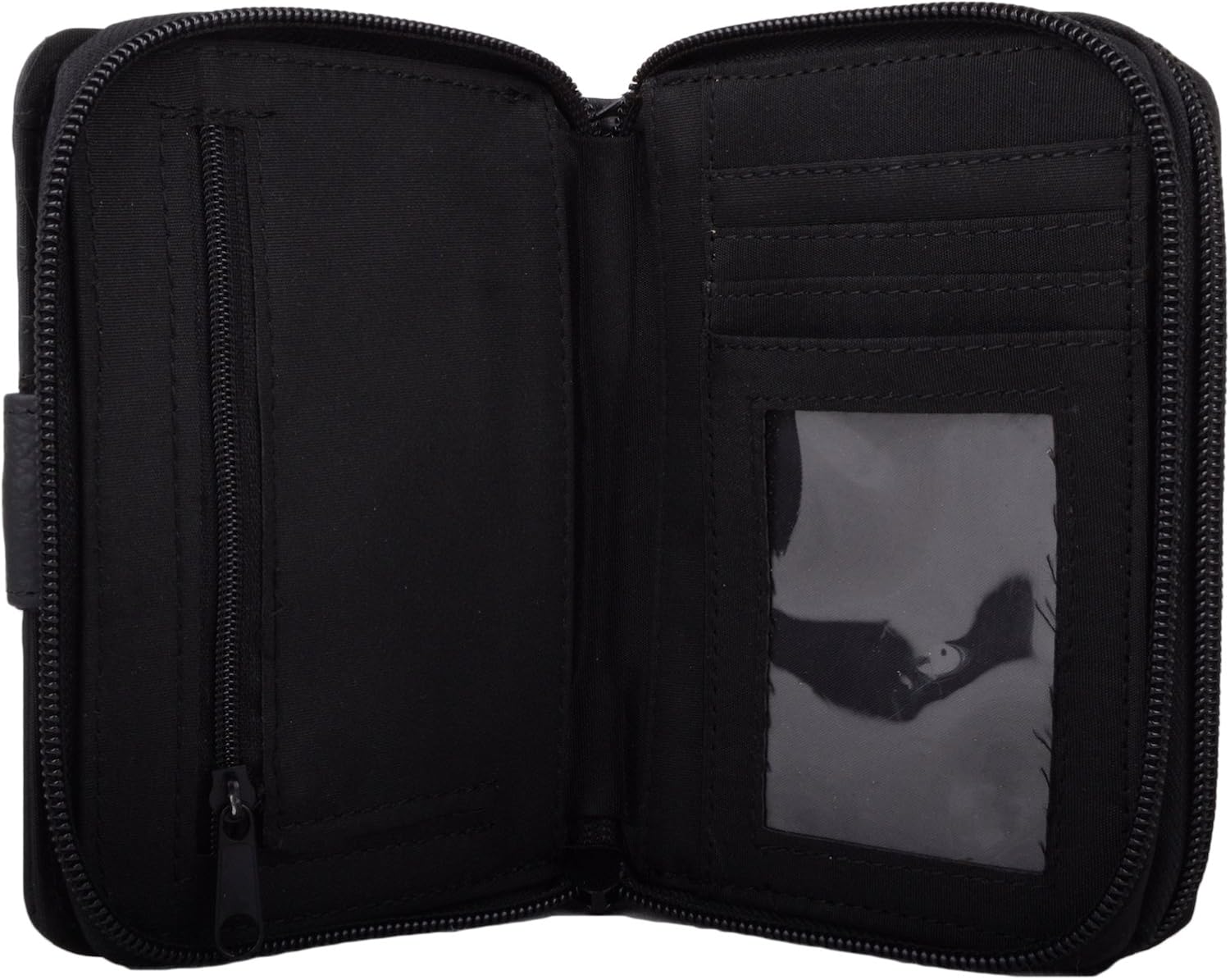 Womens RFID Protected Leather Money/Coin/Credit Card Holder/Purse - Black - Image 5