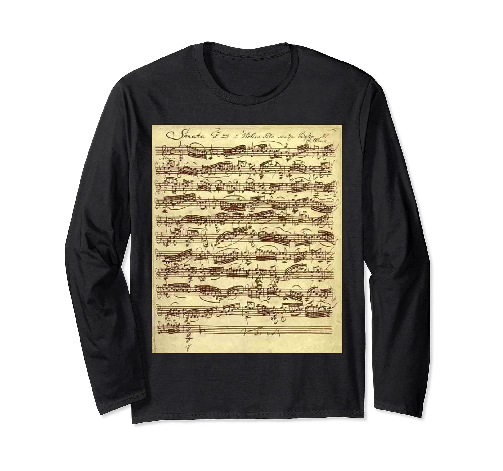 Sebastian Bach Sonata Music Sheet Classical Composer Class Long Sleeve T-Shirt