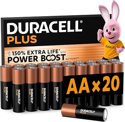 Duracell Plus AA Batteries 20 Pack Alkaline 1.5V POWER BOOST 10 Year Storage