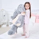 IKASA Giant Elephant Plush Toy 39 Inches Soft Gray Stuffed Animal view 4