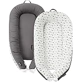 JOLLITO Baby Lounger for Baby Girls & Boys, Infant Lounger Cover, Newborn Essentials for Baby 0-12 Months, Baby Play Mat,100% Cotton Breathable, Portable Travel, Babies Essentials Gifts