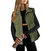 Zeagoo Women Puffer Vest Lightweight Stand Collar Sleeveless Winter Warm Zip Up Padded Outerwear Jackets with Pockets S-XXL