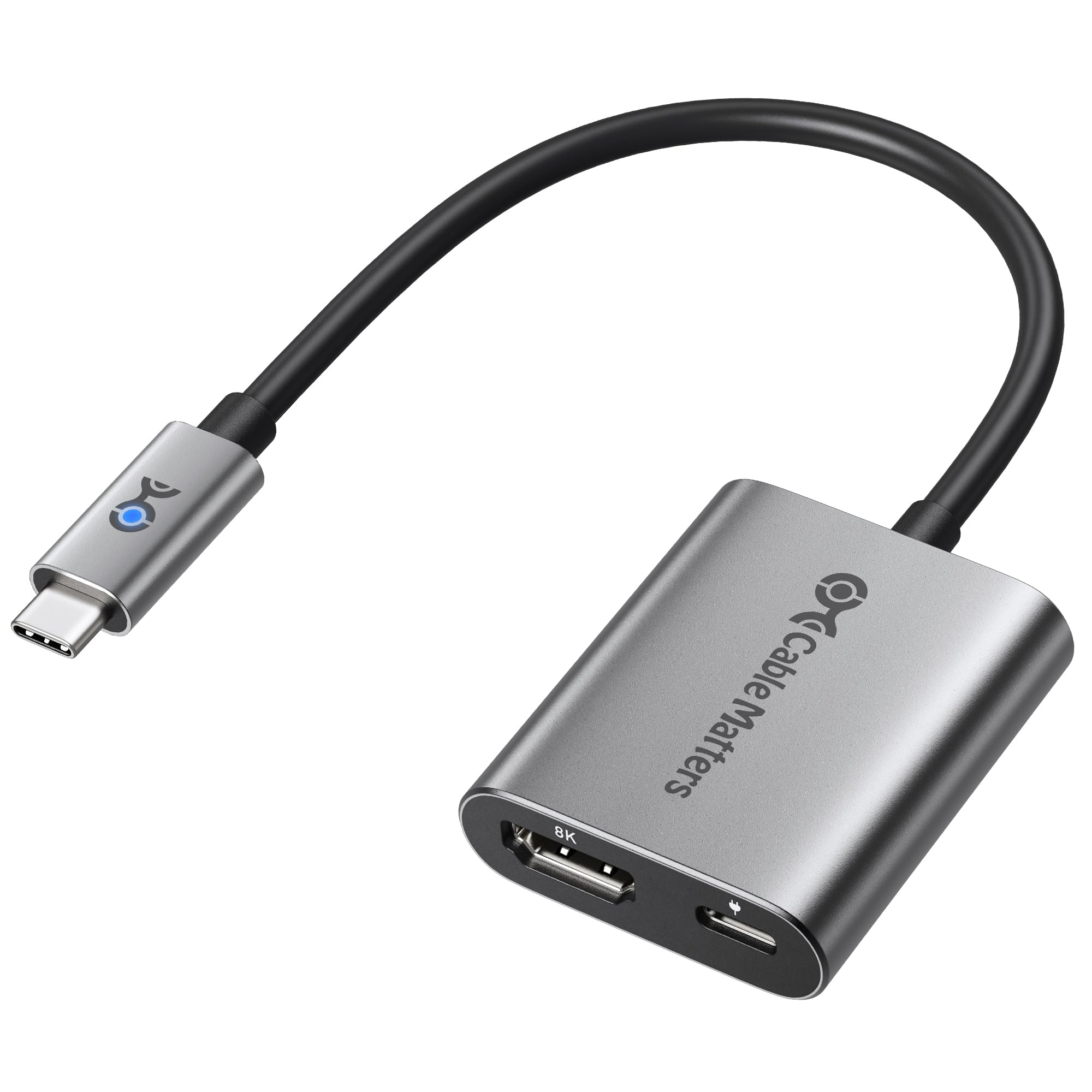 Cable Matters 48Gbps USB C to HDMI 2.1 Adapter Supporting 4K 120Hz and 8K 60Hz (DSC required) HDR, 100W PD - Thunderbolt 3/4 Port Compatible - Maximum Resolution on Any MacBook is 4K@60Hz