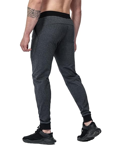 MAIKANONG MEN JOGGERS SWEATPANTS SLIM ATHLETIC CASUAL PANTS FOR RUNNING TRAINING JOGGING DARK GREY