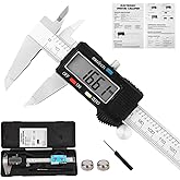 Digital Caliper Measuring Tool, Stainless Steel Vernier Caliper Digital, Micrometer Calipers with Large LCD Screen, Auto-Off Feature, Inch Millimeter Conversion, 6 Inch Caliper Tools for DIY/Household
