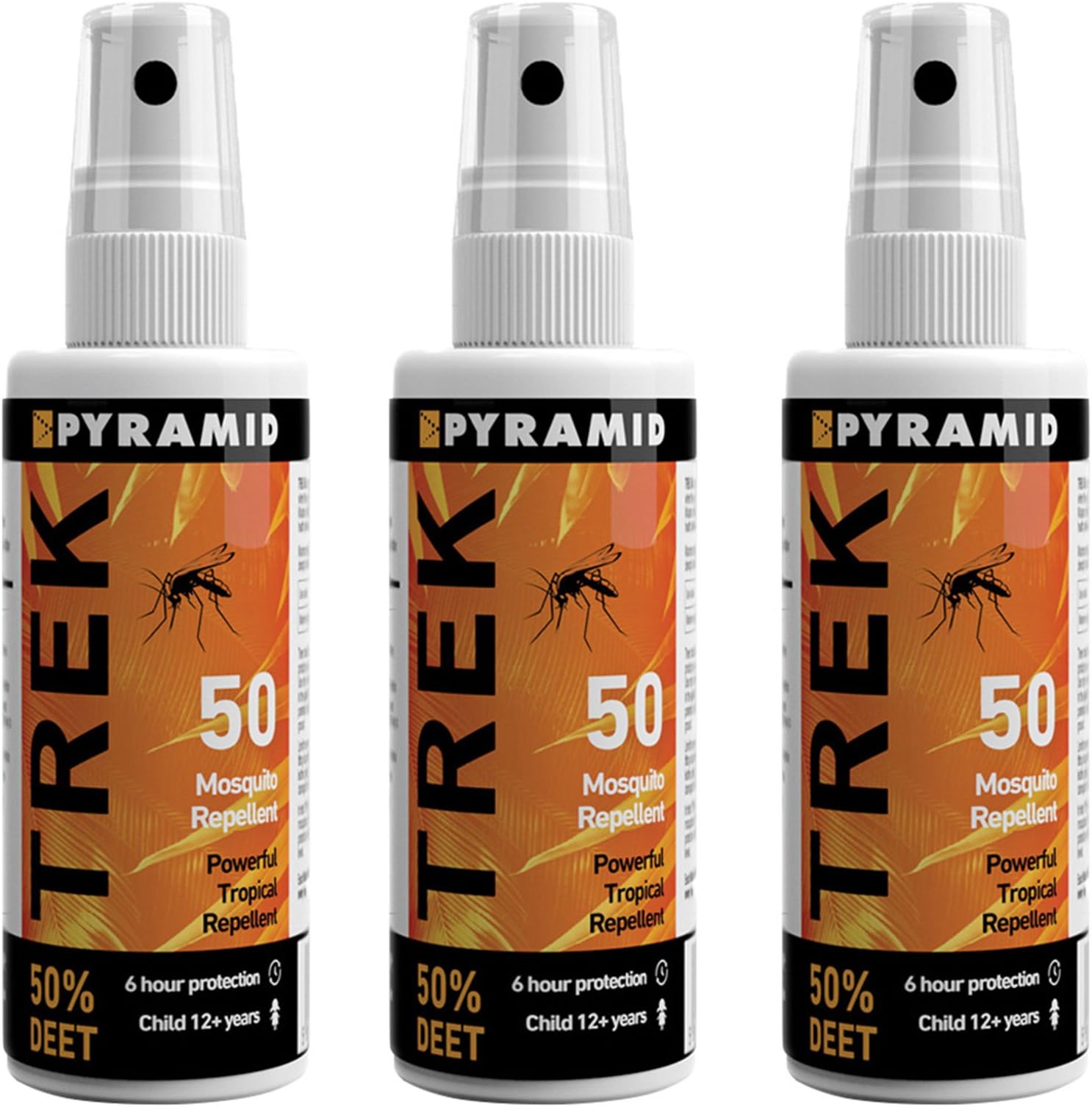 Trek 50 100ml 50% DEET Strongest Insect Repellent Mosquito Spray (60ml, 3 Bottles)