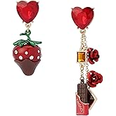 Betsey Johnson Jewelry Women's Love Spell Chocolate Strawberry Mismatch Earrings