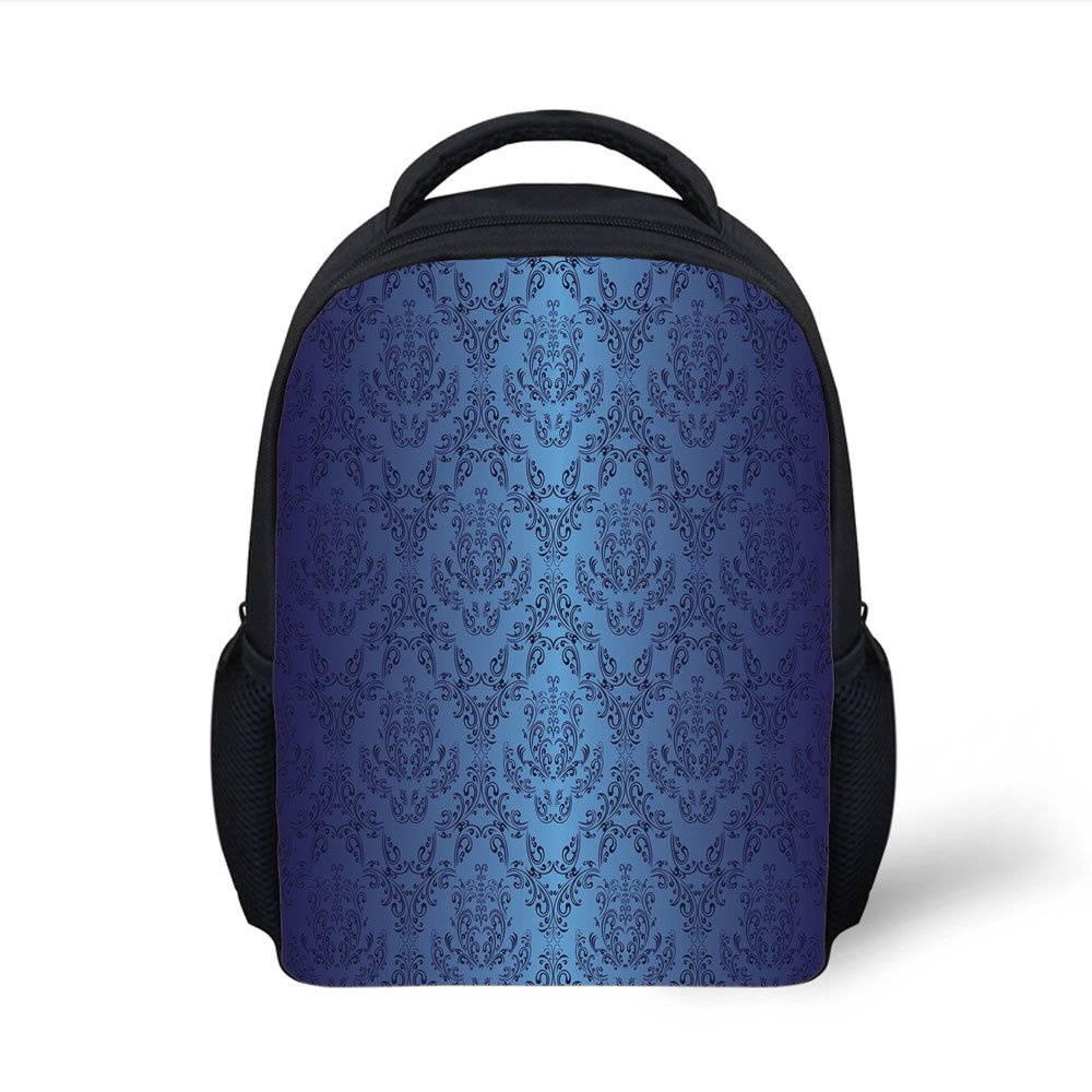 Amazon Com Iprint Kids School Backpack Navy Blue Decor Antique