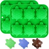 Dacthuw Turtle Silicone Molds for Chocolate and Candy, 6 Cavities Sea Turtle Animal Molds for Desserts, Muffin | 3D Tortoise Resin Mold for Craft, Ocean Theme Night Lights | Each Capacity 35 ml