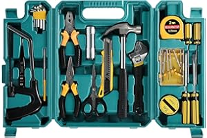 Jadeshay 27PCS Hardware Tool Set, Home Repair Tools Hand Tool Kit Household Handhold Tool Set for Circuit Repair, Home Measur