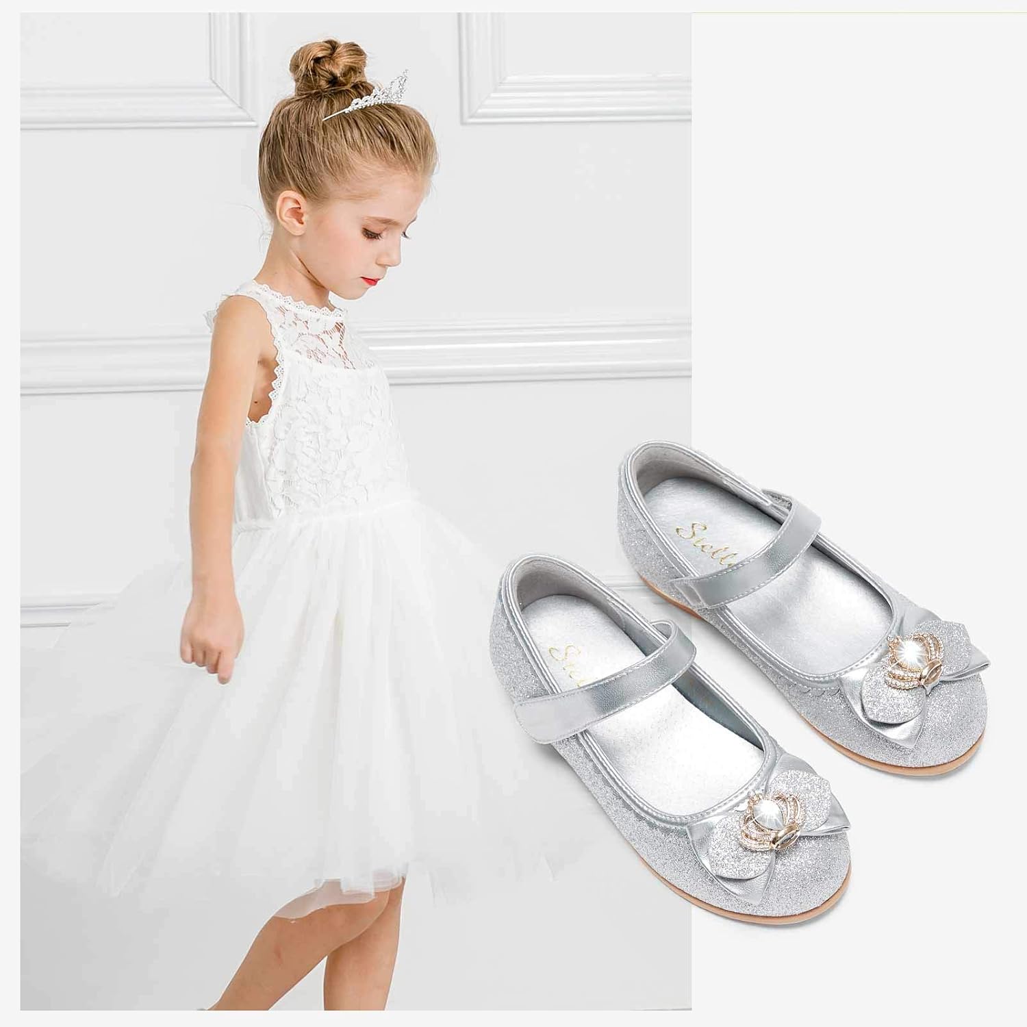 STELLE Girls Mary Jane Shoes Low Heel Party Dress Shoes for Kids: Shoes