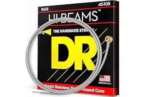 DR Strings - Hi-Beams - Bass Guitar Strings 4-String Set - Medium 45-105 - Stainless Steel Round Core - Bass Guitar Accessories (MR-45)