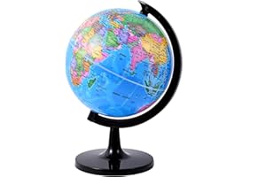 Wizdar 8'' World Globe for Kids Learning, DIY Assemble Educational Rotating World Map Globes Large Size Decorative Earth Children Globe for Classroom Geography Teaching, Desk and Office Decoration