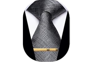 YourTies Men's Neckties Striped Tie and Plaid Neckties for Men Woven Silk Tie Gold Tie Clip Set