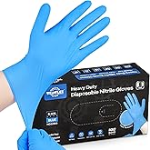 TitanFlex Heavy-Duty Blue Nitrile Gloves, 6-mil, Fully Textured, Mechanic Disposable Gloves, Powder-Free, Latex-Free
