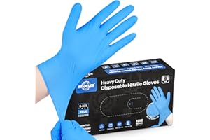 TitanFlex Heavy-Duty Blue Nitrile Gloves, 6-mil, Fully Textured, Mechanic Disposable Gloves, Powder-Free, Latex-Free