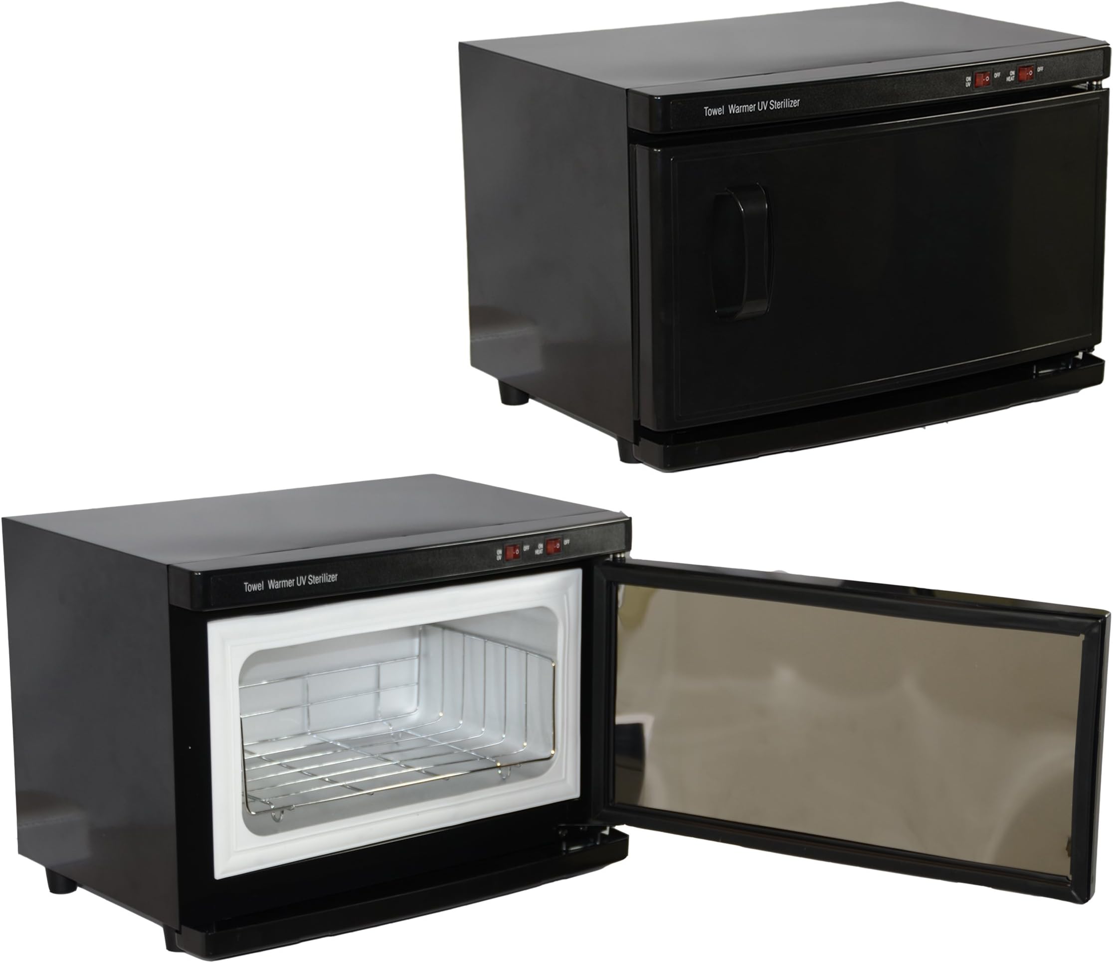 Compact Black High Capacity Hot Towel Cabinet & UV Sterilizer Warmer