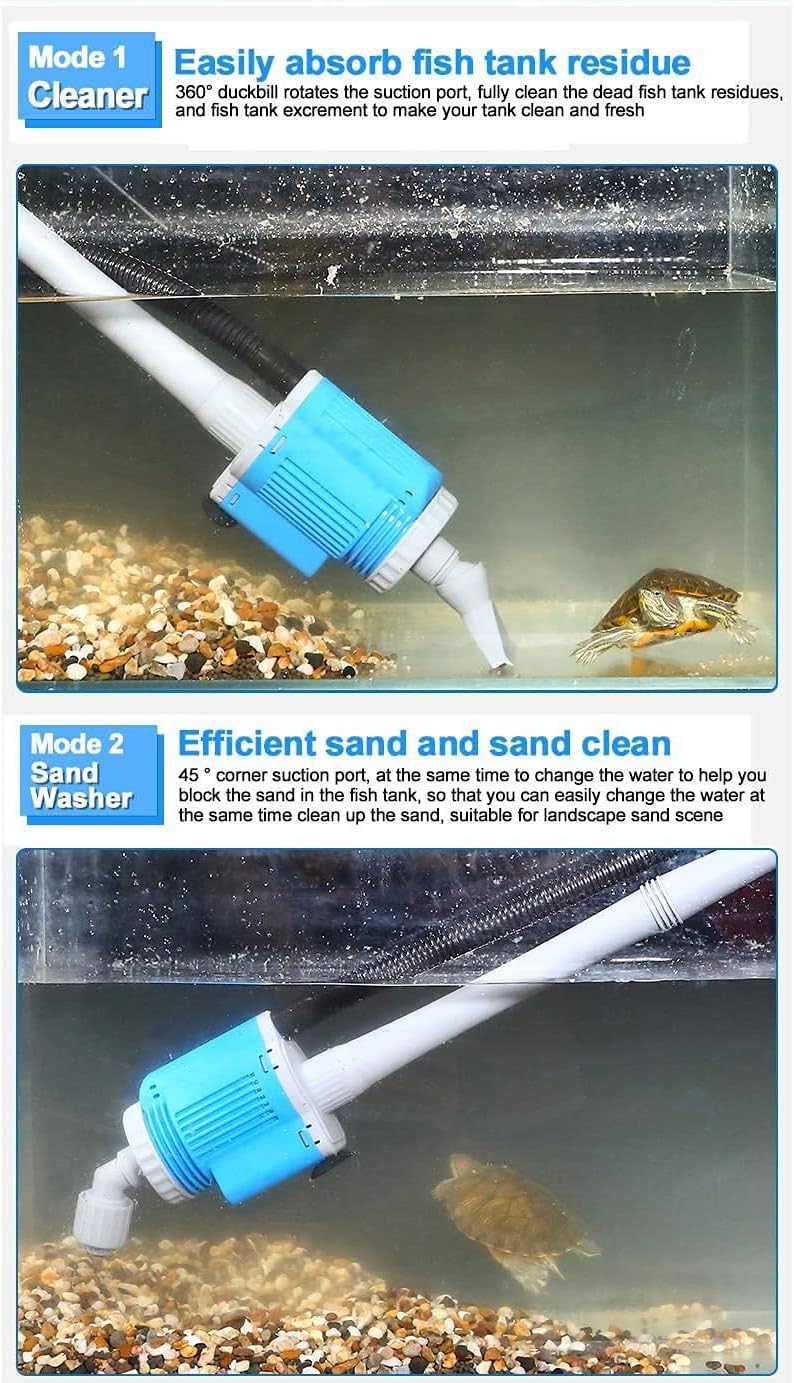 UPETTOOLS Aquarium Gravel Cleaner - Electric Automatic Removable Vacuum Water Changer Sand Algae Cleaner Filter Changer 110V/28W : Pet Supplies