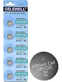 CELEWELL 5-Pack CR1225 3V Lithium Battery for Thermometer Watch CR 1225