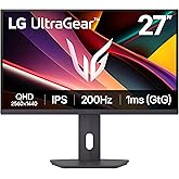 LG 27G610A-B 27-inch Ultragear QHD (2560 x 1440) IPS Gaming Monitor, 200Hz, 1ms, AMD FreeSync Premium, VESA DisplayHDR 400, H