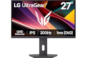 LG 27G610A-B 27-inch Ultragear QHD (2560 x 1440) IPS Gaming Monitor, 200Hz, 1ms, AMD FreeSync Premium, VESA DisplayHDR 400, H