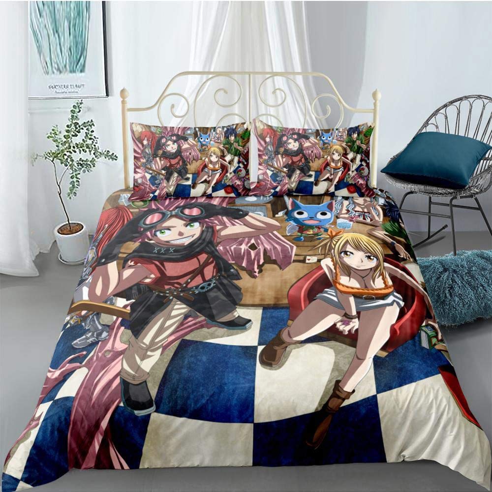 Jqchw Piece Bedding Set Fairy Tail Anime 3pcs Set Desertcart