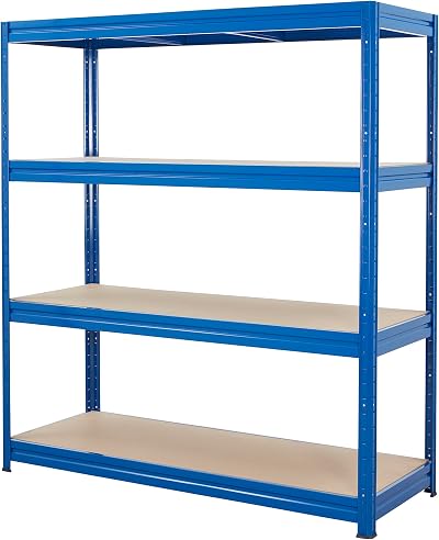 BiGDUG Heavy Duty Garage Shelving Unit 4 Tier 600kg per Shelf 2400kg Bay