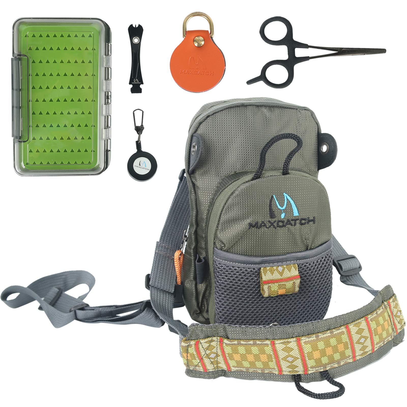 MAXIMUMCATCH Maxcatch Fly Fishing Chest Pack - Lightweight Chest Bag with V-Combo Accessory