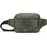 TheAntiq Leather Fanny Pack Crossbody Bag (8x5x3) - Multi-Pocket Waist Bag with Adjustable Strap for Travel & Daily Use