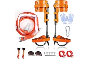 Xiholeruf Tree Climbing Spikes Kit, Tree Climbing Gear, Arborist Tree Climbing Equipment with Steel Wire Core Flip Line, Heig