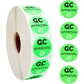 BLSUREFYX 2000pcs Quality Control Approval Label 1" Round Fluorescent Green | QC Sticker Inventory QC Tester Sticker for Manufacturing Warehouse Inventory Inspection Calibration Organization Management