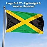 SHATCHI Jamaica Flag 5ft x 3ft with Brass Eyelets Polyester Banner view 2