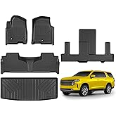 DAZANZAN Floor Mats for Chevrolet Tahoe/GMC Yukon 7 Seater 2025-2021 - 4Pcs All Weather Floor Mat Accessories
