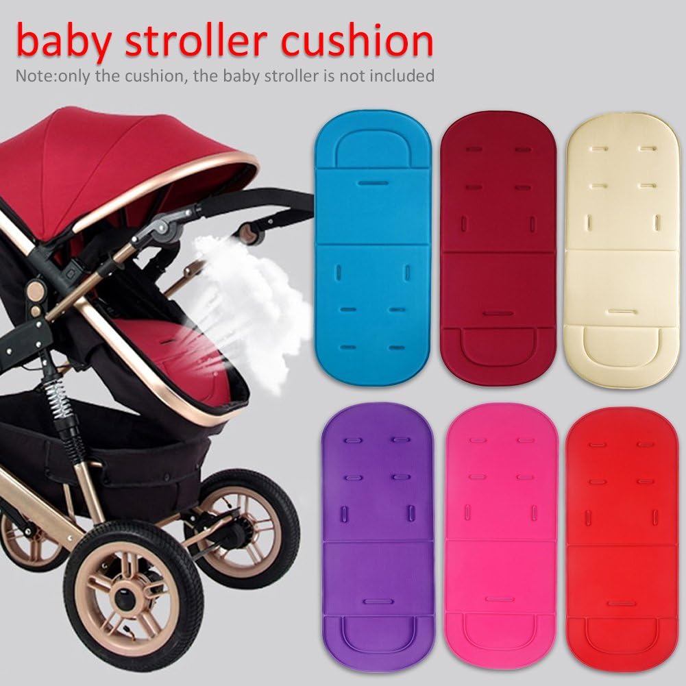 Pram/Stroller Liner Cushion Mat, Universal Pushchairs Parts Baby Stroller Mat Sky Blue (Hot Pink)