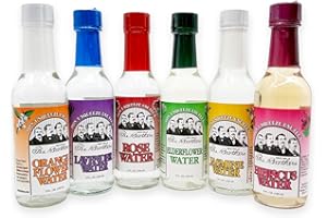 MULMEHË Exclusive Recipe Guide and Fee Brothers Botanical Flower Water Collection Bundle, Set of 6 Bottles