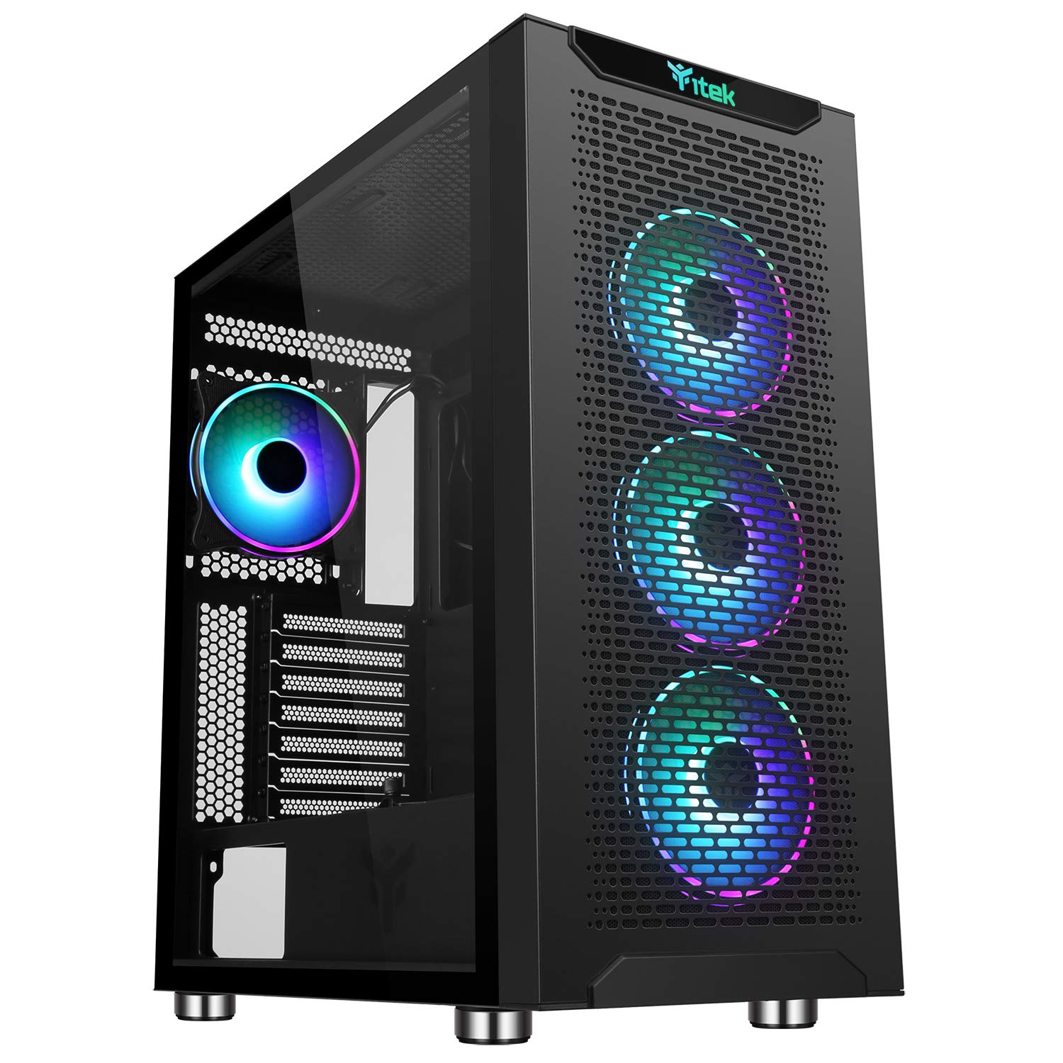 Case Itek MAJES 40 Gaming Full Tower 4 x 12 cm ARGB Fan 2 x USB3 Side Panel Temp Glass