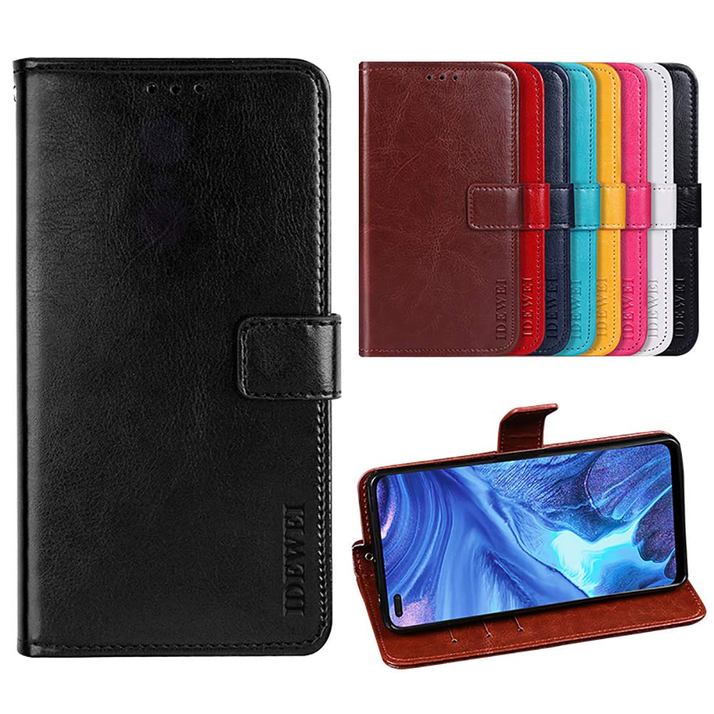 BeyondTop Case for Motorola Moto E20/E40/E30 PU Leather Wallet Flip has Kickstand function and Card Slots with Magnetic Buckle Phone Cover for Motorola Moto E20/E40/E30-Black