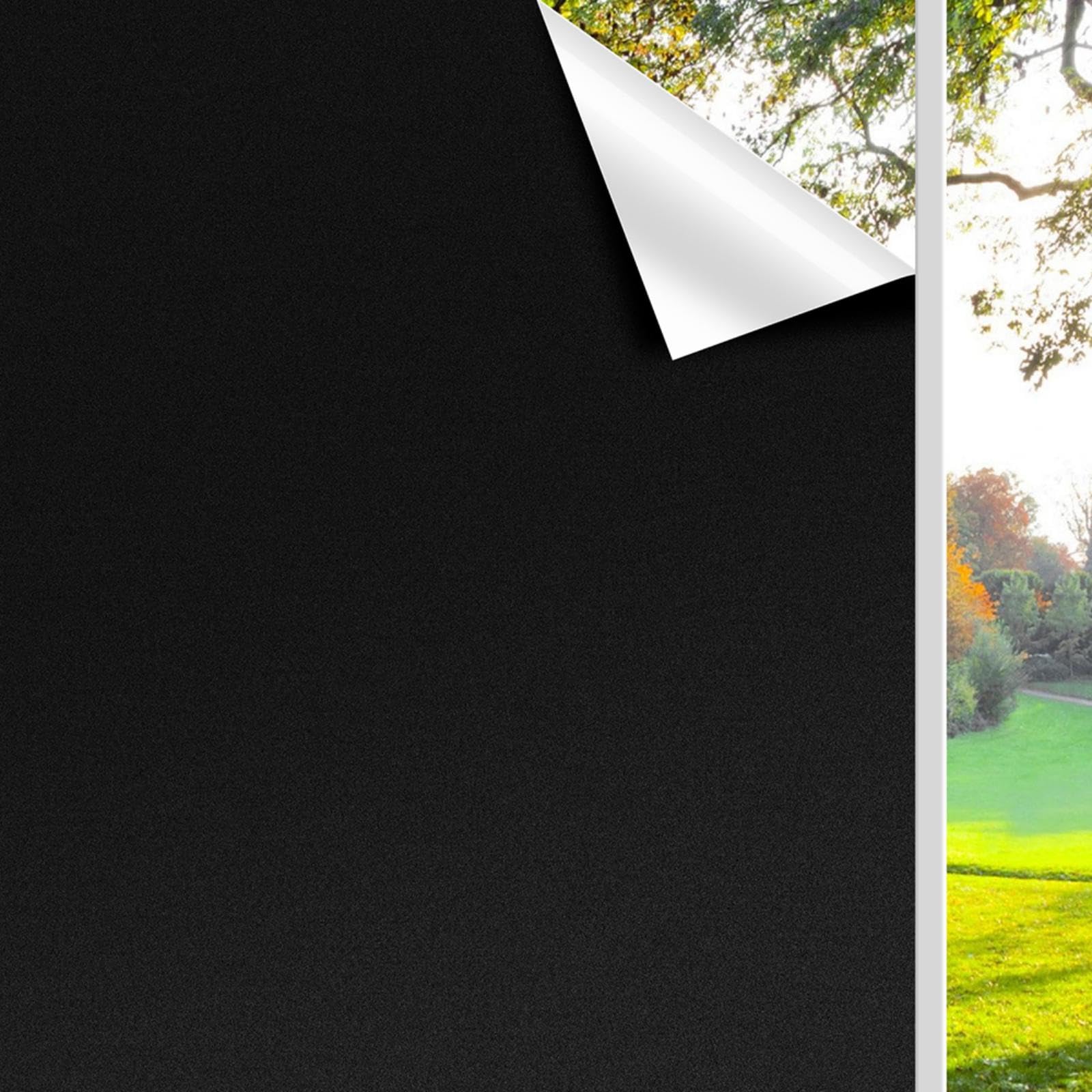 Photo 1 of Finnez Blackout Window Privacy Film No Glue Necesary Static Cling,Anti-UV,Black Window Film 100% Light Blocking for Home Or Office