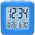 Equity 73005 Blue Soft Cube LCD Alarm Clock with Smart Light