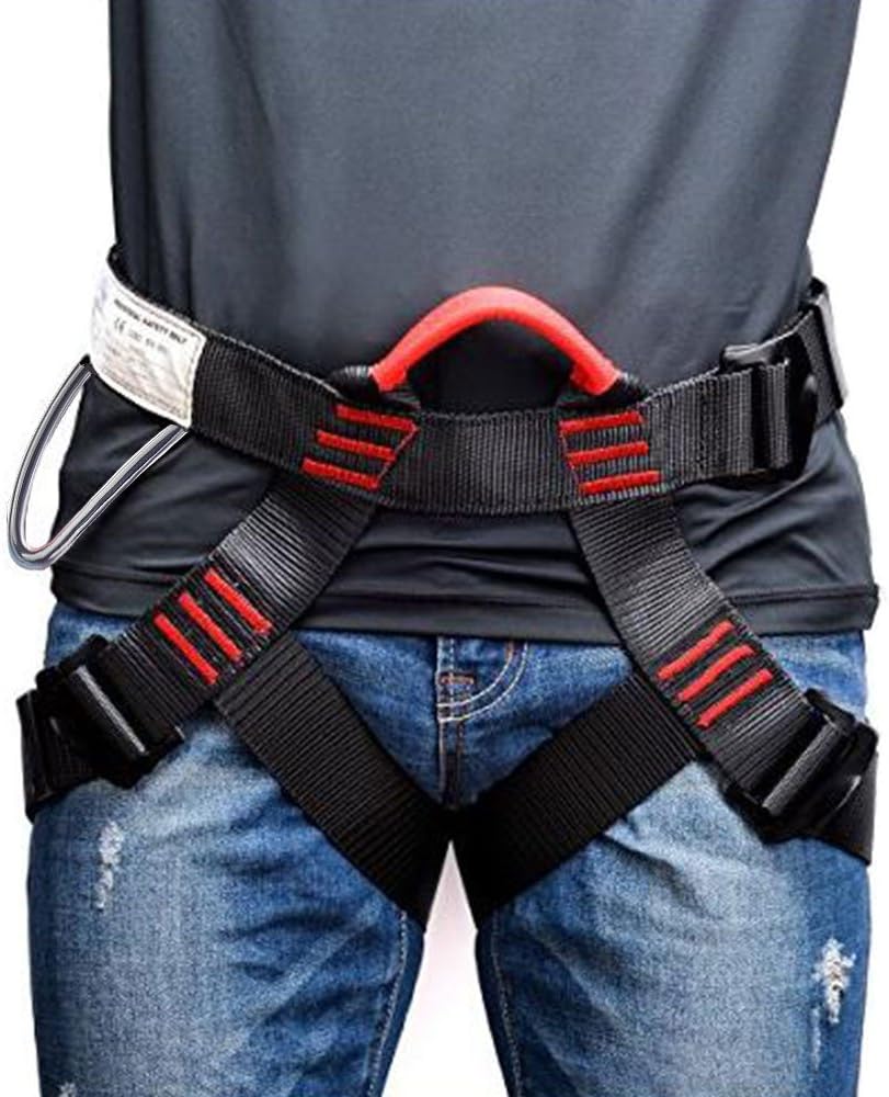 Weanas Thicken Climbing Harness, Protect Waist Safety Harness, Wider Half Body Harness for Mountaineering Fire Rescuing Rock Climbing Rappelling Tree Climbing