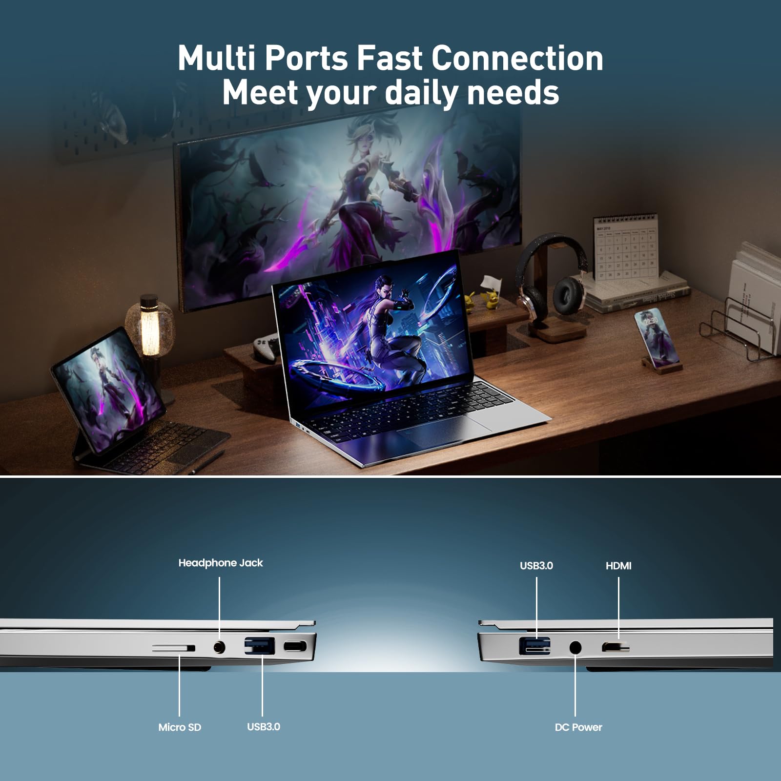 2025 Latest 15.6'' Compatible with Windows 11 Laptop Computer, Core i7-6500U Laptop 32GB DDR4 1TB SSD, FHD 1080P Display & Backlit Keyboard, Webcam, Mini-HDMI, WiFi 5, Bluetooth, Study, Business