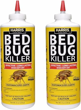Amazon Com Harris Bed Bug Killer Diatomaceous Earth Powder 1 2 Lb Fast Kill With Extended Residual Protection 2 Pack Garden Outdoor