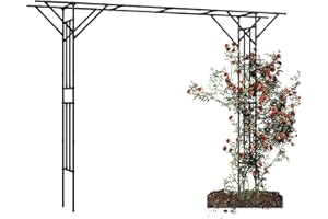 BUKLIYN Supersize Flattop Garden Arch for Wedding - 140.7" L x 106" H Garden Arch Trellis for Climbing Plants Outdoor