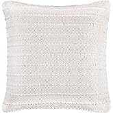 Signature Design by Ashley Theban Handwoven Neutral Throw Pillow, 20 x 20 Inches, Cream