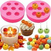 Mini Pumpkin Molds, 2 Pack Fall Pumpkin Fondant Molds 14 Cavity | 3D Small Pumpkin Silicone Mold for Chocolate, Candy, Cupcake Topper, Autumn Cake Decor, Wax Melt, Halloween DIY Plaster