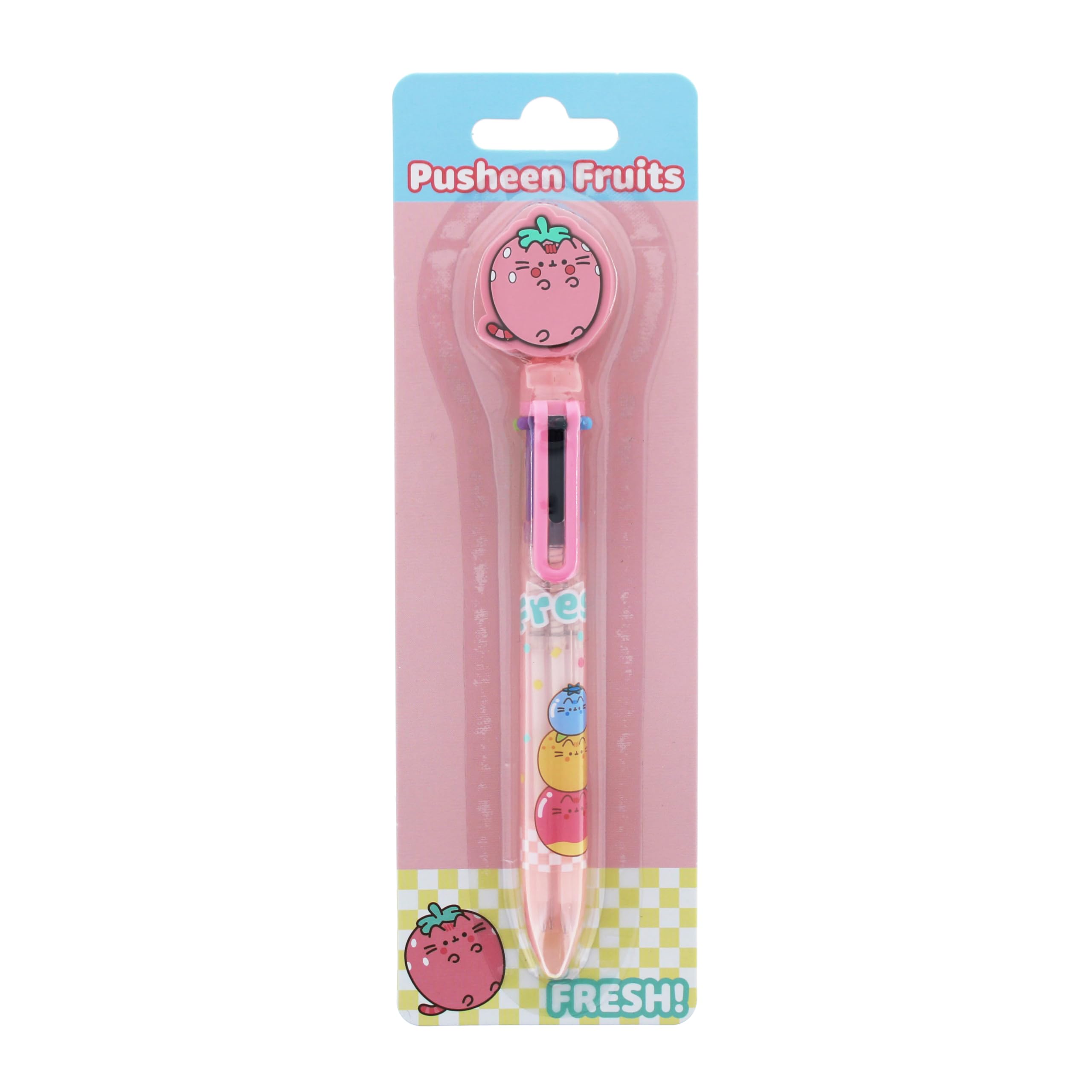 Blueprint Collections Pusheen Multi Colour Pen | 6 Colour Pen | Writing Pen | Novelty Pen | Multicoloured Pen | Cute Stationary | Kawaii Stationery | Pusheen Stationery,(PUFR6005)